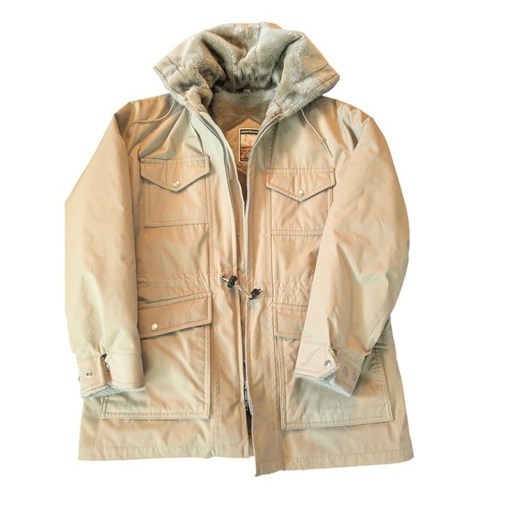 Mighty-Mac Other - VTG Mighty-Mac Vintage Tan Sherpa Fur Lined Hooded Parka Jacket Mens Made USA XL